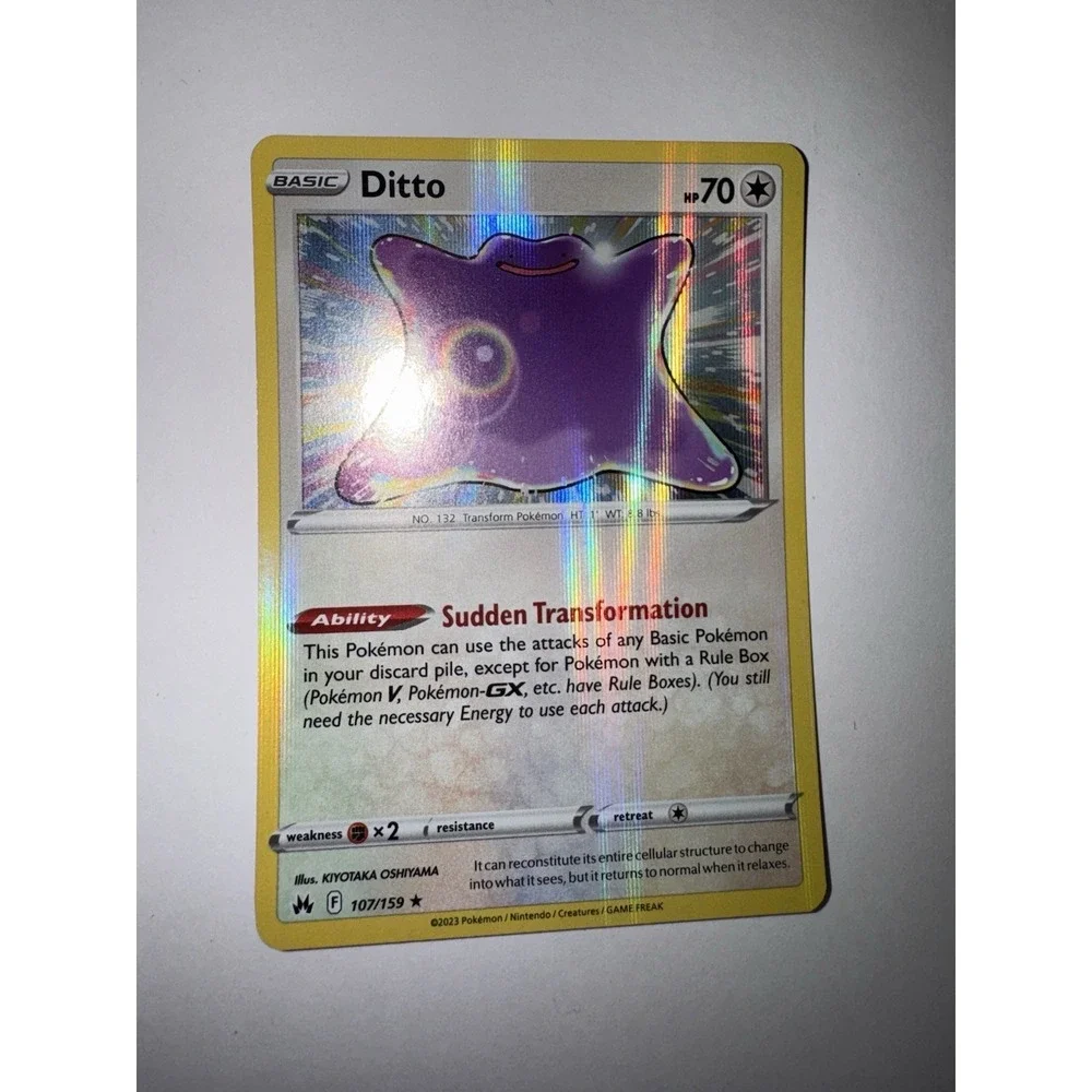 Ditto 107/159 HOLO BLEED ERROR! ✨ Rare 2023 Pokemon Crown Zenith Card NM